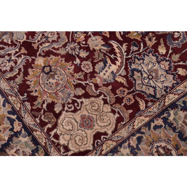 Shabby Chic Shabby Chic Floral 1990's Pak-Persian Red/Blue Wool Rug - 6'1'' X 8'9'' For Sale - Image 3 of 9