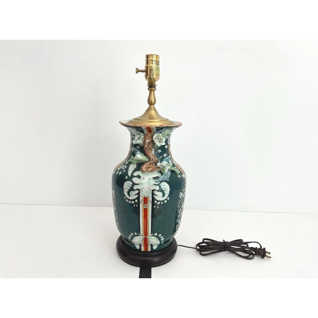 1970s Gucci Style Ceramic Jar Lamp by Bradburn Gallery & Shade For Sale - Image 15 of 18
