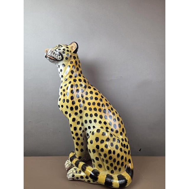 Ceramic Glazed Terracotta Leopard, Italy, 1950s For Sale - Image 7 of 10