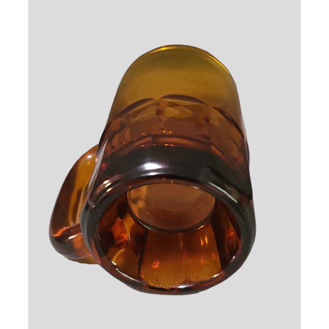 Arts & Crafts Vintage Amber Color Heavy Glass Beer Mug Tankard For Sale - Image 3 of 3