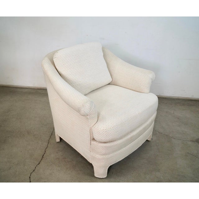 Vintage Hollywood Regency lounge chair for sale. Very solidly built, and manufactured here in the US by Woodmark...