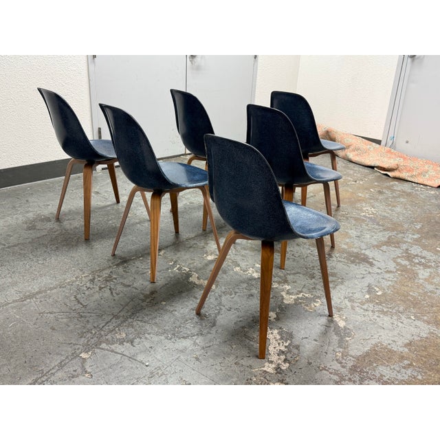 Mid-Century Modern Case Study Furniture Shell Spyder Base Side Chairs, Set of Six For Sale - Image 3 of 12