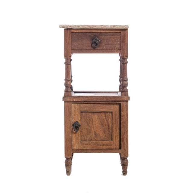 Brown Portuguese Bedside Table in Chestnut Wood For Sale - Image 8 of 8