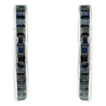 Modernist Blue Sapphire Earrings in 925 Sterling Silver for Mom's Gift- 2 Pieces For Sale