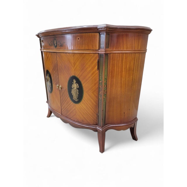 Antique French Neoclassical Style Demilune Cabinet For Sale - Image 4 of 6