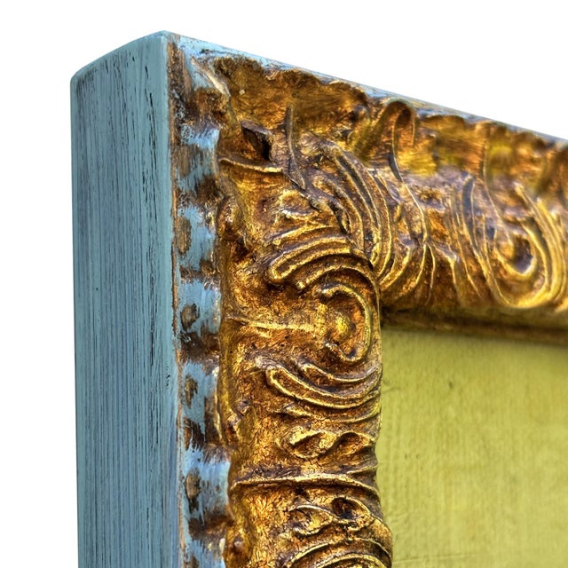 2020s Contemporary Abstract Oil Painting in Petite Gold Vintage Frame For Sale - Image 5 of 6