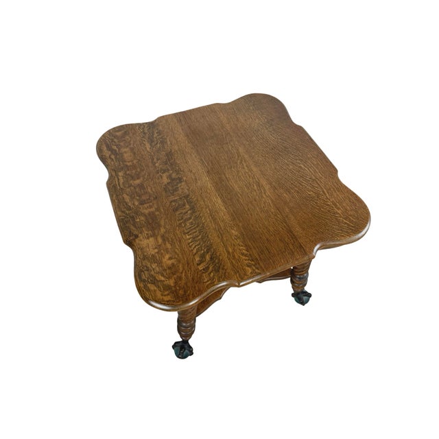 Early 20th Century Tiger Oak Barley Twist Table With Glass Ball & Claw Feet For Sale In Philadelphia - Image 6 of 17