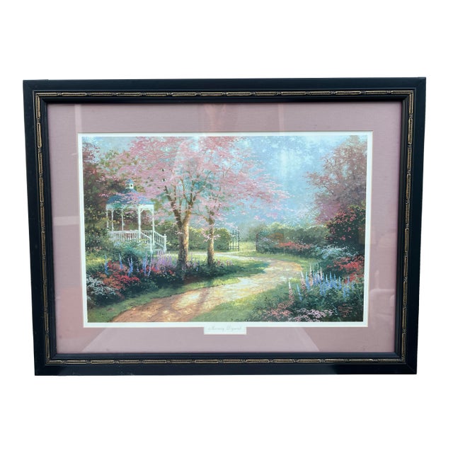 Framed Landscape “Morning Dogwood” Framed Limited Edition Signed For Sale