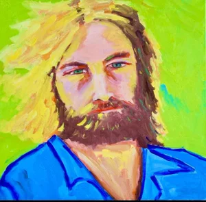 Pop Art–Inspired Portrait – Contemporary Oil Painting by L Haas