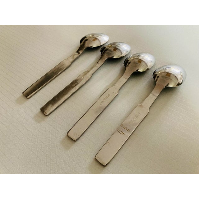 Stanley Roberts Midcentury Stanley Roberts Stainless Table Spoons S/4 For Sale - Image 4 of 5