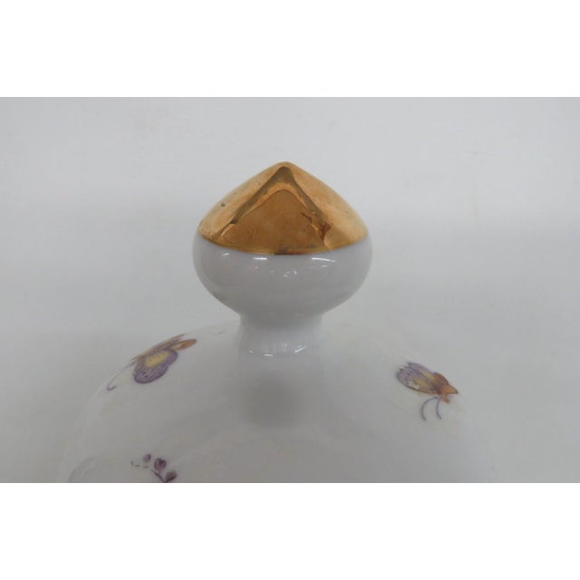 Andrea by Sadek White Lidded Porcelain Ginger Jar With Flowers Butterflies 5013b For Sale In Miami - Image 6 of 17