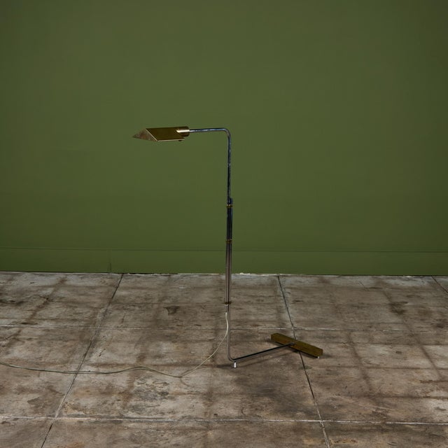 Cedric Hartman Parallel Bar Brass and Stainless Steel Floor Lamp For Sale - Image 9 of 15