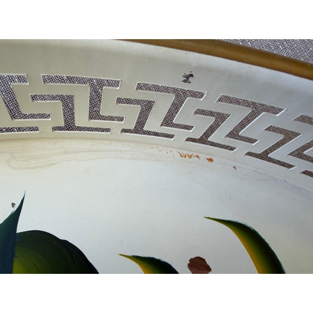 Vintage White Tole Round Tray For Sale - Image 16 of 16