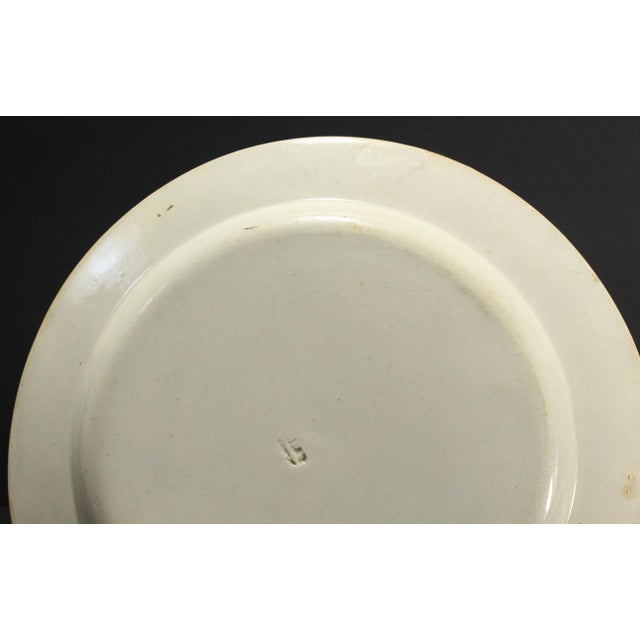 1830s Creil L &T French Faience Polychrome Transfer Plate "Le Repas Champetre" For Sale - Image 13 of 14