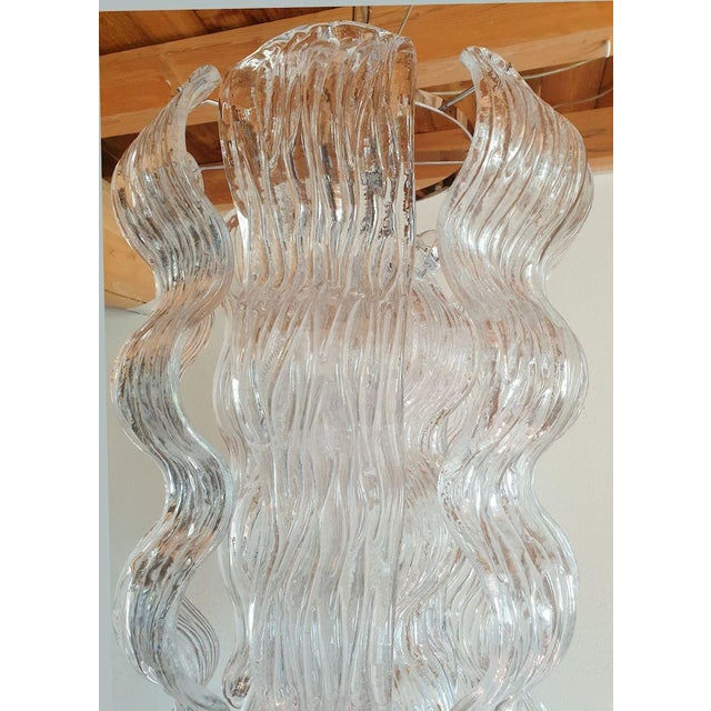 1970s Murano Glass and Chrome Chandelier, Mid Century Modern For Sale - Image 10 of 15