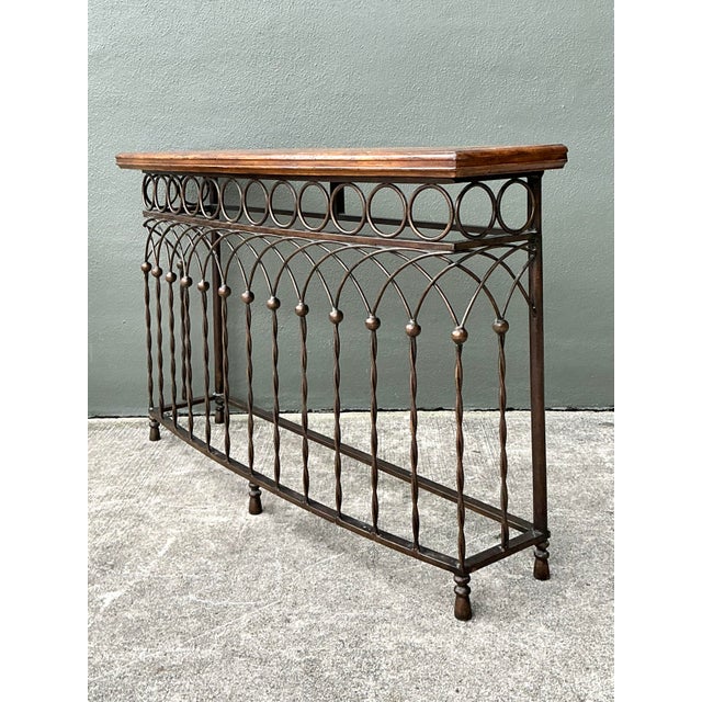 Late 20th Century Vintage Twisted Wrought Iron Console Table For Sale - Image 5 of 12