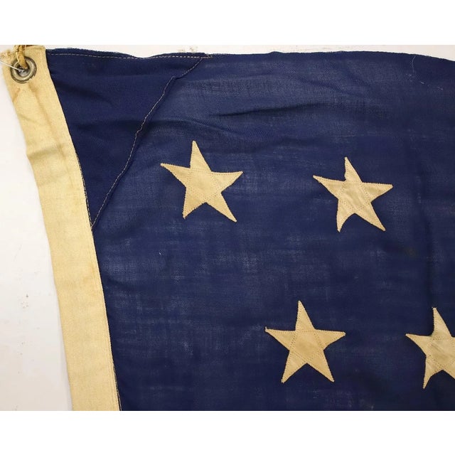 1900 - 1909 Rare Antique American Flag 46 Stars Circa 1908 All Sewn Wool Great Condition and Natural Fade Size 5’x8’ For Sale - Image 5 of 12