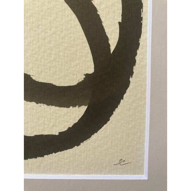 Stephanie Cate Abstract Circles - Original Pen and Ink Painting on Paper by Stephanie Cate For Sale - Image 4 of 4