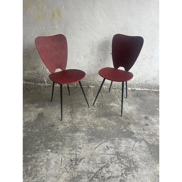Red Set of Mid-Century Modern Red Dining Chairs, 1960s For Sale - Image 8 of 8