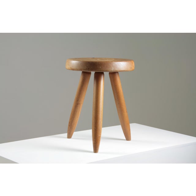 High Ash Stool Berger Model attributed to Charlotte Perriand, France, 1950s For Sale - Image 17 of 18