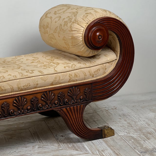 Brown Vintage Regency Style Mahogany Window Seat, 1920s For Sale - Image 8 of 9