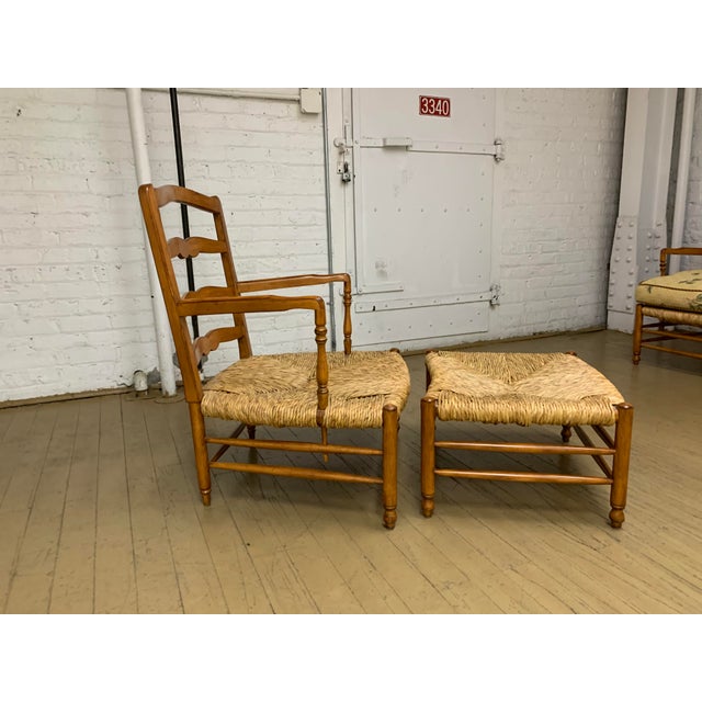 Vintage Mid Century Brunschwig & Fils French Country Arm Chairs and