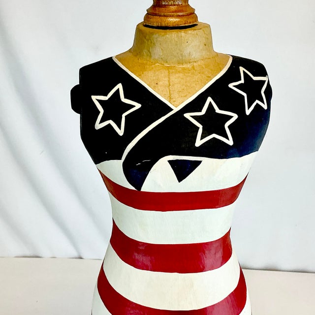 1970s 1980s Vintage Americana Patriotic Dress Form Centerpiece. For Sale - Image 5 of 12