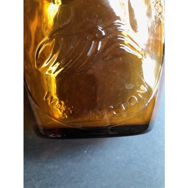 Mid-Century Modern Mid-Century George Washington Amber-Colored Whiskey Bottle For Sale - Image 3 of 4