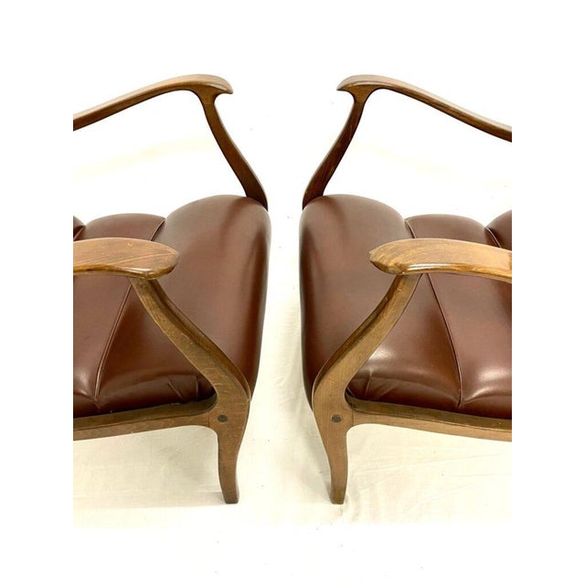 Living Room Chairs with Ribbed Backrests by Ezio Longhi for Elam, Italy, 1960s, Set of 2 For Sale - Image 3 of 7