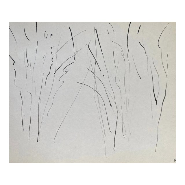 1960s Frank Wallace Minimalist Landscape Drawing For Sale