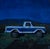 Moonlight by Emma Kalff | Oil on panel of a blue and white truck at night For Sale