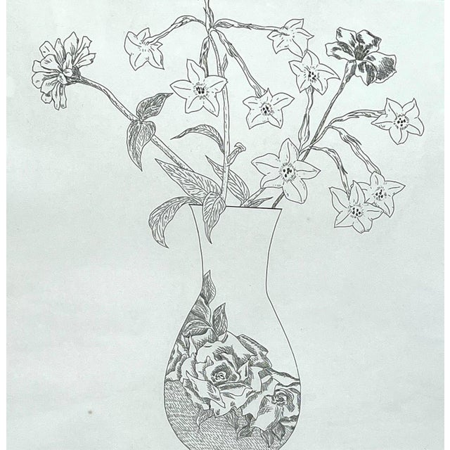 American Ed Baynard, Zen Minimalist Flowers Etching American Modernist Ed Baynard Pop Art Print For Sale - Image 3 of 10