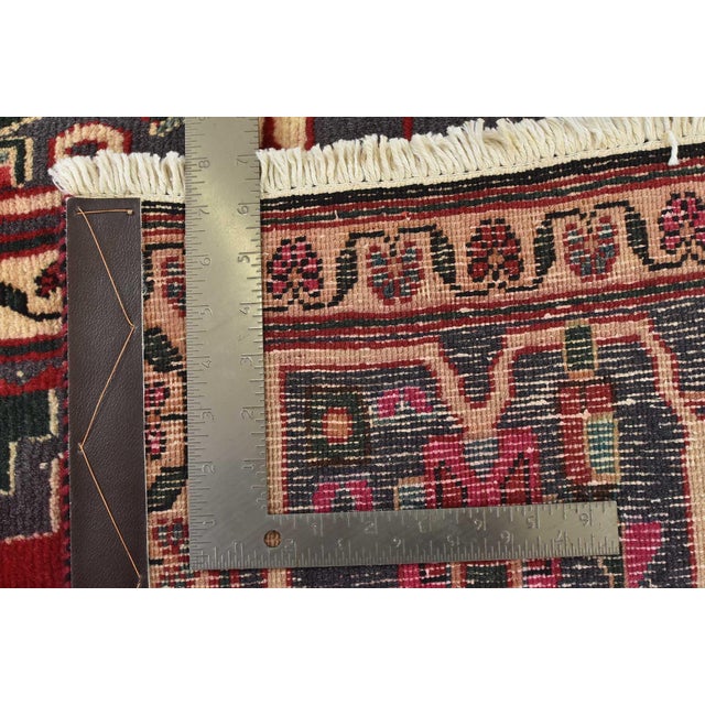 Bakhtiari Rug 6’7” X 10’8” Red Wool Vintage Tribal Hand-Knotted Carpet For Sale - Image 13 of 13