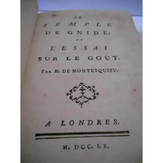 French 1760s Decorative French Leather Book, Montesquieu's Le Temple De Gnide For Sale - Image 3 of 6
