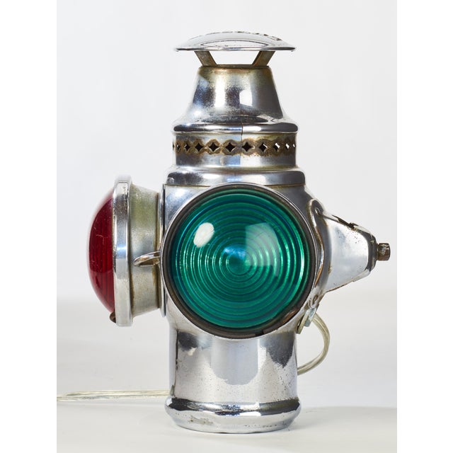 1900 - 1909 Antique Chrome Plated Adlake Railroad Signal Lamp For Sale - Image 5 of 9