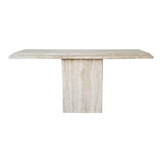 80's Italian Travertine Console Table For Sale