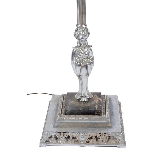 Mid 20th Century Art Deco Geisha Chinoiserie MCM Torchiere Lamp For Sale - Image 5 of 6