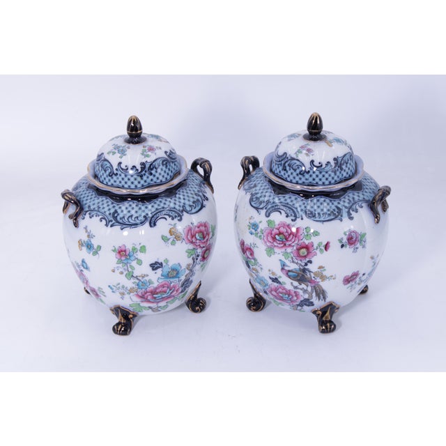 19th Century Pair of Wilton Chinoiserie Lidded Porcelain Ginger Jars For Sale In Philadelphia - Image 6 of 16