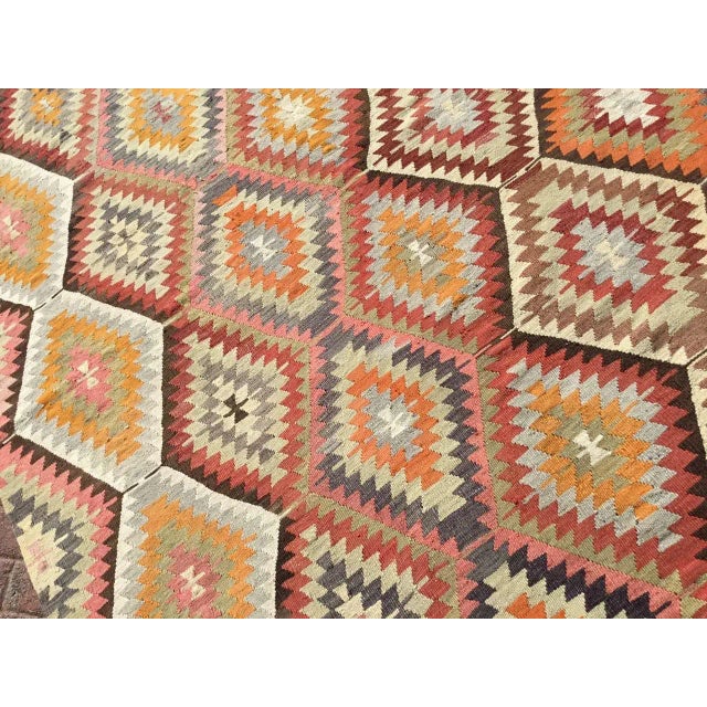 1960s 1960's Handwoven Flatweave Kilim - 75" X 113" For Sale - Image 5 of 11