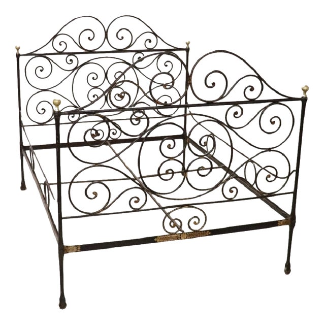 19th Century Iron Double Bed For Sale