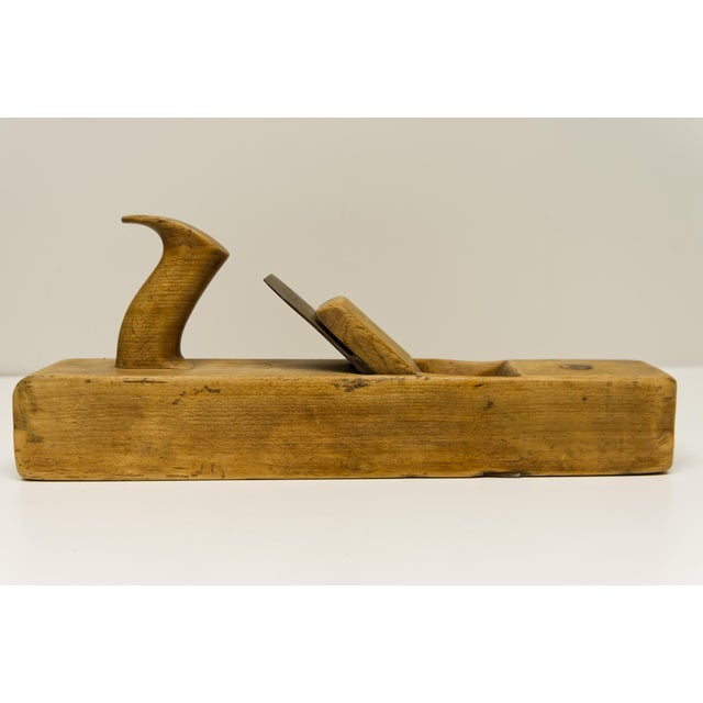Rustic Antique Wood Hand Plane 16" Woodworking Tool For Sale - Image 3 of 9