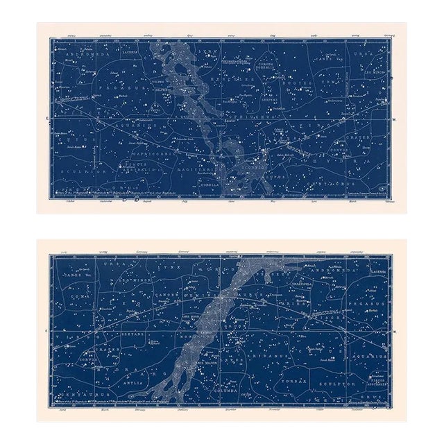 This is a set of 2 constellation maps that look great hung together! Beautiful details and linework! These very wide...
