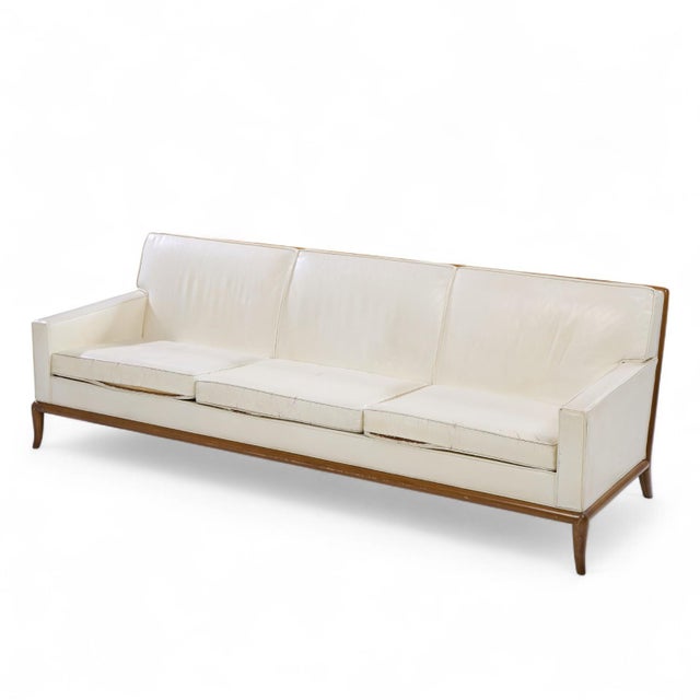 Robsjohn Gibbings for Widdicomb Mid Century Walnut Sofa For Sale - Image 9 of 10