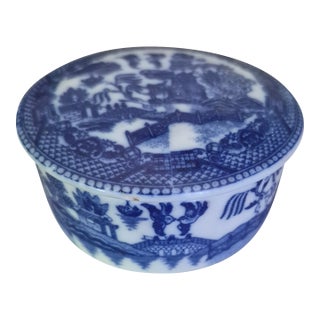 1950s Occupied Japan Blue Willow Pattern Trinket Box For Sale