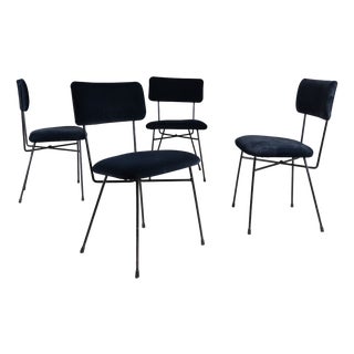 Black Elettra Chairs by BBPR for Arflex, 1954, Set of 4 For Sale