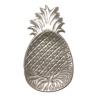 Vintage Pineapple Pewter Dish Made in India For Sale