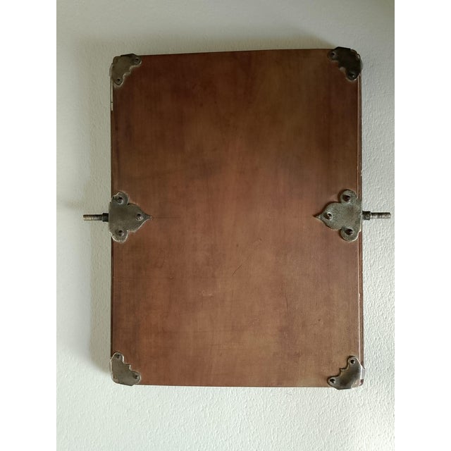 Nickel-Plated Wrought Iron Mirror with Candleholder and Clamps, 1930s For Sale - Image 5 of 17