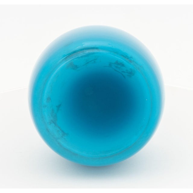 Glass Kastrup Holmegaard Turquoise Blue Glass Vases, 2 For Sale - Image 7 of 10