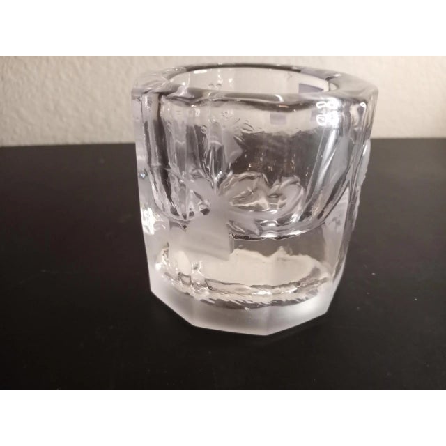 1960s Studio Nova Crystal Etched Single Candle Holder For Sale - Image 4 of 6