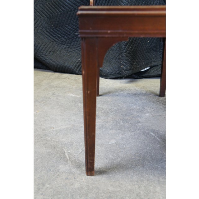 Brown Mid 20th Century Mid Century Mahogany 2 Tiered Fretwork End Side Accent Table For Sale - Image 8 of 10